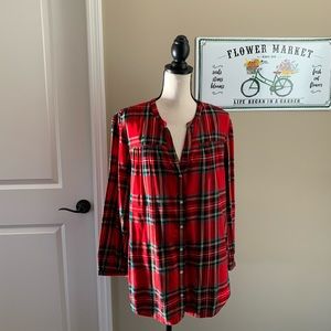 Sz XL very cute plaid button down shirt
